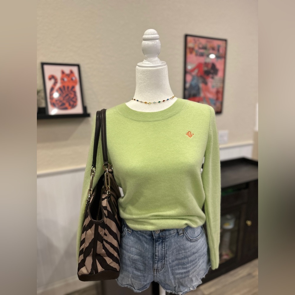J. Crew 100% Cashmere Green Crewneck Sweater Women’s XS